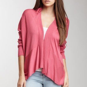 Cullen Silk Blend Open Cardigan Deep Pink Medium